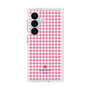 プレミアムスクエアケース［ Houndstooth Pattern Pink with LANVIN en Bleu logo- ランバン 千鳥格子柄 ピンク ］