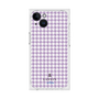プレミアムスクエアケース［ Houndstooth Pattern Purple -with LANVIN en Bleu logo ランバン 千鳥格子柄 パープル ］