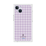 プレミアムスクエアケース［ Houndstooth Pattern Purple -with LANVIN en Bleu logo ランバン 千鳥格子柄 パープル ］