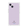 プレミアムスクエアケース［ Houndstooth Pattern Purple -with LANVIN en Bleu logo ランバン 千鳥格子柄 パープル ］