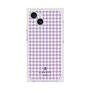 プレミアムスクエアケース［ Houndstooth Pattern Purple -with LANVIN en Bleu logo ランバン 千鳥格子柄 パープル ］