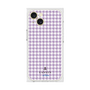 プレミアムスクエアケース［ Houndstooth Pattern Purple -with LANVIN en Bleu logo ランバン 千鳥格子柄 パープル ］