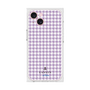 プレミアムスクエアケース［ Houndstooth Pattern Purple -with LANVIN en Bleu logo ランバン 千鳥格子柄 パープル ］