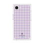 プレミアムスクエアケース［ Houndstooth Pattern Purple -with LANVIN en Bleu logo ランバン 千鳥格子柄 パープル ］
