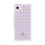 プレミアムスクエアケース［ Houndstooth Pattern Purple -with LANVIN en Bleu logo ランバン 千鳥格子柄 パープル ］