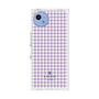プレミアムスクエアケース［ Houndstooth Pattern Purple -with LANVIN en Bleu logo ランバン 千鳥格子柄 パープル ］