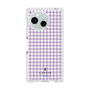 プレミアムスクエアケース［ Houndstooth Pattern Purple -with LANVIN en Bleu logo ランバン 千鳥格子柄 パープル ］