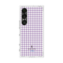 プレミアムスクエアケース［ Houndstooth Pattern Purple -with LANVIN en Bleu logo ランバン 千鳥格子柄 パープル ］