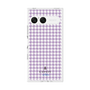 プレミアムスクエアケース［ Houndstooth Pattern Purple -with LANVIN en Bleu logo ランバン 千鳥格子柄 パープル ］
