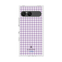 プレミアムスクエアケース［ Houndstooth Pattern Purple -with LANVIN en Bleu logo ランバン 千鳥格子柄 パープル ］