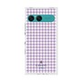 プレミアムスクエアケース［ Houndstooth Pattern Purple -with LANVIN en Bleu logo ランバン 千鳥格子柄 パープル ］