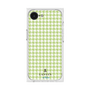 プレミアムスクエアケース［ Houndstooth Pattern Green with LANVIN en Bleu logo- ランバン 千鳥格子柄 グリーン ］