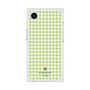 プレミアムスクエアケース［ Houndstooth Pattern Green with LANVIN en Bleu logo- ランバン 千鳥格子柄 グリーン ］