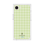 プレミアムスクエアケース［ Houndstooth Pattern Green with LANVIN en Bleu logo- ランバン 千鳥格子柄 グリーン ］
