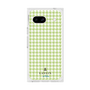 プレミアムスクエアケース［ Houndstooth Pattern Green with LANVIN en Bleu logo- ランバン 千鳥格子柄 グリーン ］
