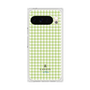 プレミアムスクエアケース［ Houndstooth Pattern Green with LANVIN en Bleu logo- ランバン 千鳥格子柄 グリーン ］