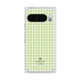 プレミアムスクエアケース［ Houndstooth Pattern Green with LANVIN en Bleu logo- ランバン 千鳥格子柄 グリーン ］