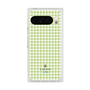 プレミアムスクエアケース［ Houndstooth Pattern Green with LANVIN en Bleu logo- ランバン 千鳥格子柄 グリーン ］