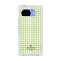 プレミアムスクエアケース［ Houndstooth Pattern Green with LANVIN en Bleu logo- ランバン 千鳥格子柄 グリーン ］