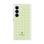 プレミアムスクエアケース［ Houndstooth Pattern Green with LANVIN en Bleu logo- ランバン 千鳥格子柄 グリーン ］