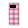 プレミアムスクエアケース［ Checkered Pink - ギンガムチェック ピンク ］