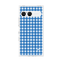 プレミアムスクエアケース［ Checkered Blue - ギンガムチェック ブルー ］