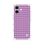 プレミアムスクエアケース［ Checkered Purple - ギンガムチェック パープル ］