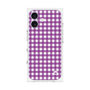プレミアムスクエアケース［ Checkered Purple - ギンガムチェック パープル ］