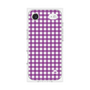 プレミアムスクエアケース［ Checkered Purple - ギンガムチェック パープル ］