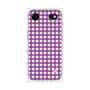 プレミアムスクエアケース［ Checkered Purple - ギンガムチェック パープル ］