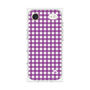 プレミアムスクエアケース［ Checkered Purple - ギンガムチェック パープル ］