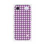 プレミアムスクエアケース［ Checkered Purple - ギンガムチェック パープル ］