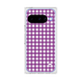 プレミアムスクエアケース［ Checkered Purple - ギンガムチェック パープル ］