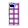 プレミアムスクエアケース［ Checkered Purple - ギンガムチェック パープル ］