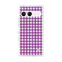 プレミアムスクエアケース［ Checkered Purple - ギンガムチェック パープル ］