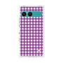 プレミアムスクエアケース［ Checkered Purple - ギンガムチェック パープル ］