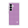 プレミアムスクエアケース［ Checkered Purple - ギンガムチェック パープル ］