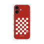 プレミアムスクエアケース［ Racing checkered flag Red - レーシングチェッカーフラッグ レッド ］