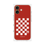 プレミアムスクエアケース［ Racing checkered flag Red - レーシングチェッカーフラッグ レッド ］