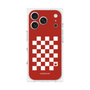 プレミアムスクエアケース［ Racing checkered flag Red - レーシングチェッカーフラッグ レッド ］