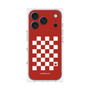 プレミアムスクエアケース［ Racing checkered flag Red - レーシングチェッカーフラッグ レッド ］