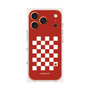 プレミアムスクエアケース［ Racing checkered flag Red - レーシングチェッカーフラッグ レッド ］