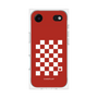 プレミアムスクエアケース［ Racing checkered flag Red - レーシングチェッカーフラッグ レッド ］