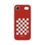 プレミアムスクエアケース［ Racing checkered flag Red - レーシングチェッカーフラッグ レッド ］