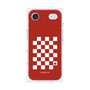 プレミアムスクエアケース［ Racing checkered flag Red - レーシングチェッカーフラッグ レッド ］