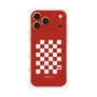 プレミアムスクエアケース［ Racing checkered flag Red - レーシングチェッカーフラッグ レッド ］