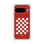 プレミアムスクエアケース［ Racing checkered flag Red - レーシングチェッカーフラッグ レッド ］
