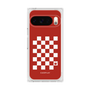 プレミアムスクエアケース［ Racing checkered flag Red - レーシングチェッカーフラッグ レッド ］