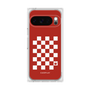 プレミアムスクエアケース［ Racing checkered flag Red - レーシングチェッカーフラッグ レッド ］