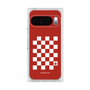 プレミアムスクエアケース［ Racing checkered flag Red - レーシングチェッカーフラッグ レッド ］